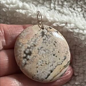 Ocean Jasper Pendant • 2” Old Stock • Sterling Bail